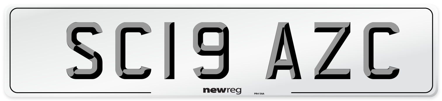 SC19 AZC Number Plate from New Reg